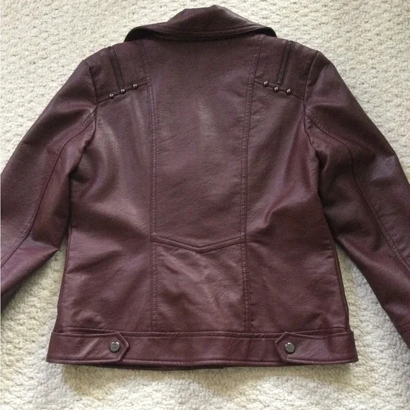 Steve Madden Women's Burgundy Moto Jacket - Picture 4 of 9
